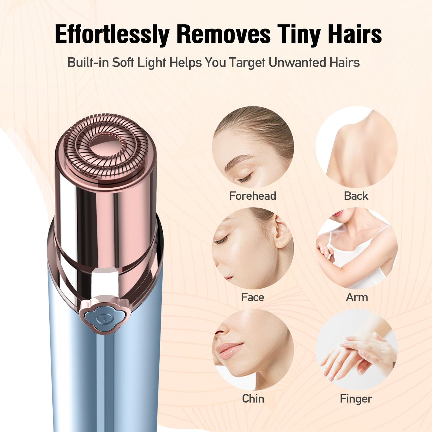 Hair Removal Device(2023), Facial Hair Removal for Women, Rechargeable Hair Remover for Women, Facial Hair Remover for Face, Upper Lip, Chin, Included 2 x Replacement Heads
