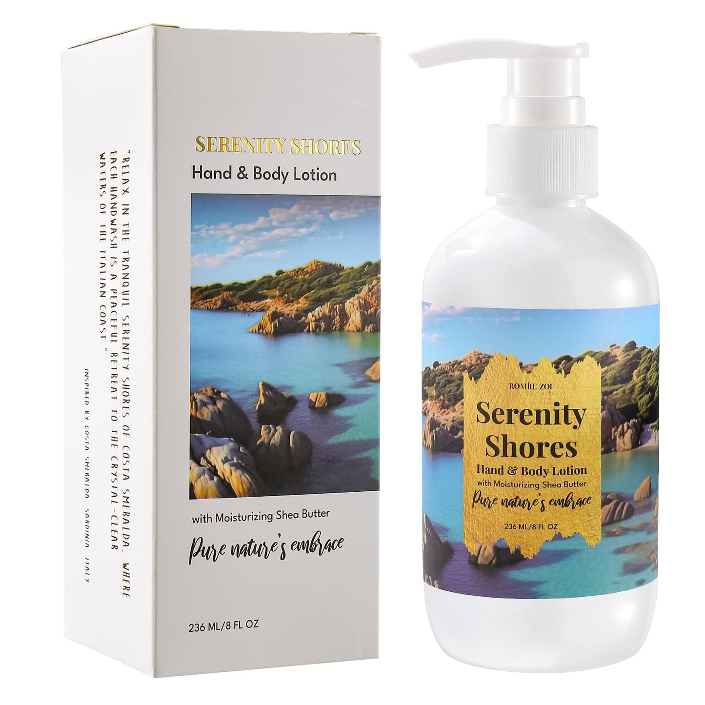 ROMIIE ZOI Costa Smeralda Serenity Shores Hand & Body Lotion - Marine Mirage Aroma, 236ml (8 fl oz)