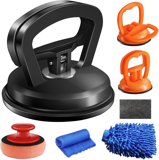 Dent Puller,3 Pack Car Dent Puller Car Dent Removal Kit Suction Cup Dent Puller Dent Remover Tool and Dent Repair Kit Handle Lifter for Cars Body,Glass,Screen,Objects Moving (Black+Orange)
