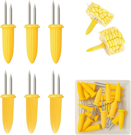 24 PCS Corn Cob Holders - Corn on the Cob Skewers,Corn on the Grill & Cob Skewers for Home & BBQ Cooking