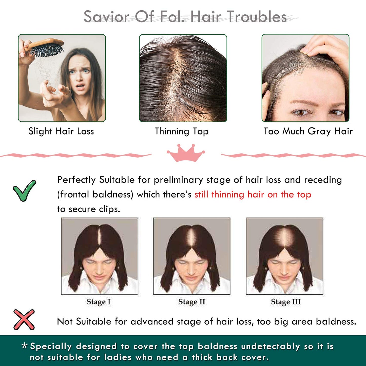 S-noilite 130% Density Human Hair Toppers with Bangs Hand Tied Silk Base Clip In Topper Top Hair Pieces For Women with Thinning Hair/Hair Loss Cover Gray Hair 10Inch 35g-Natural Black