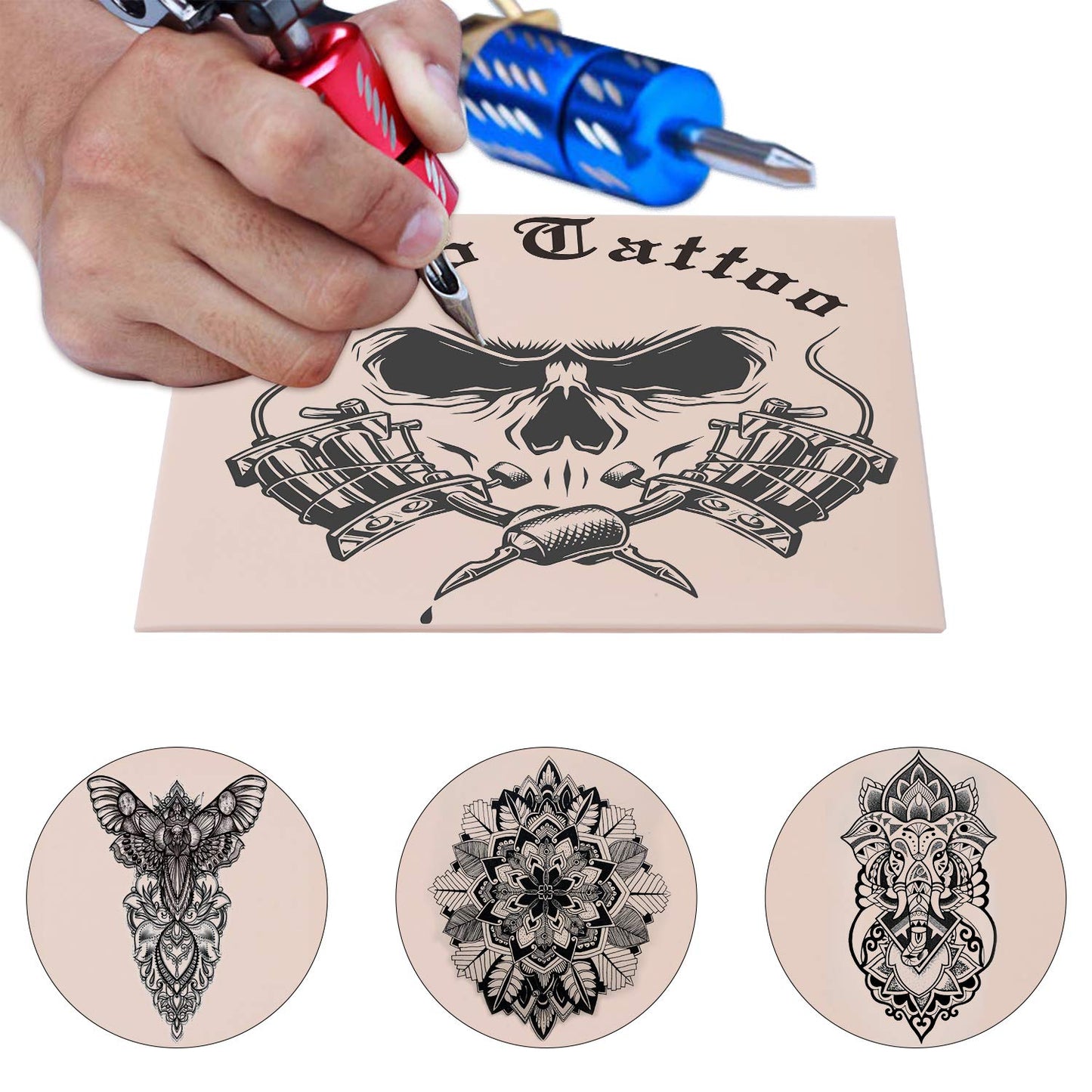 Blank Tattoo Practice Skin, Gospire 10pcs 8x6in Practice Skin Tattoo Skin Practice Sheet for Beginners and Experienced Artists (Rubber Type)
