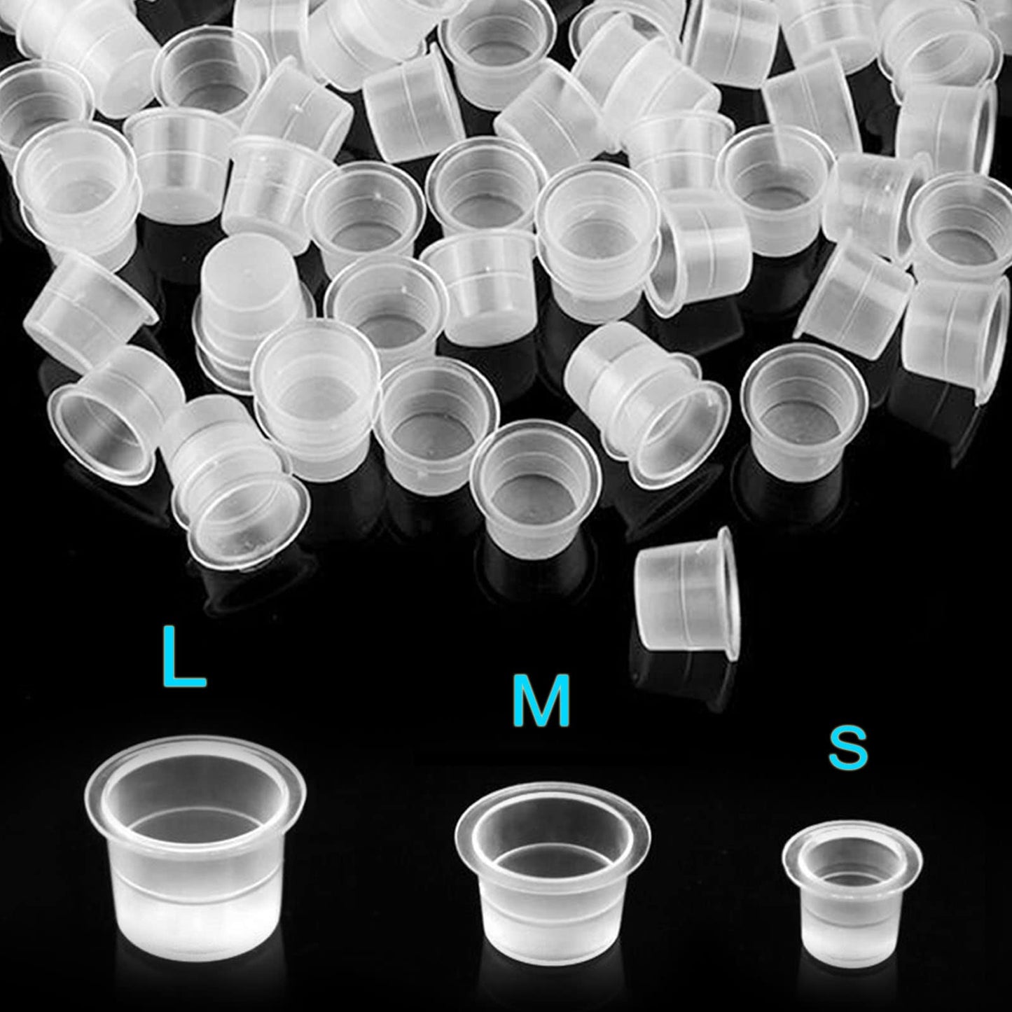 Ink Caps Cups NAQASE 300Pcs Pigment Cups Mixed Sizes Microblading Ink Cups Disposable Tattoo Ink Containers Pigment Caps Cups for Tattoo Ink