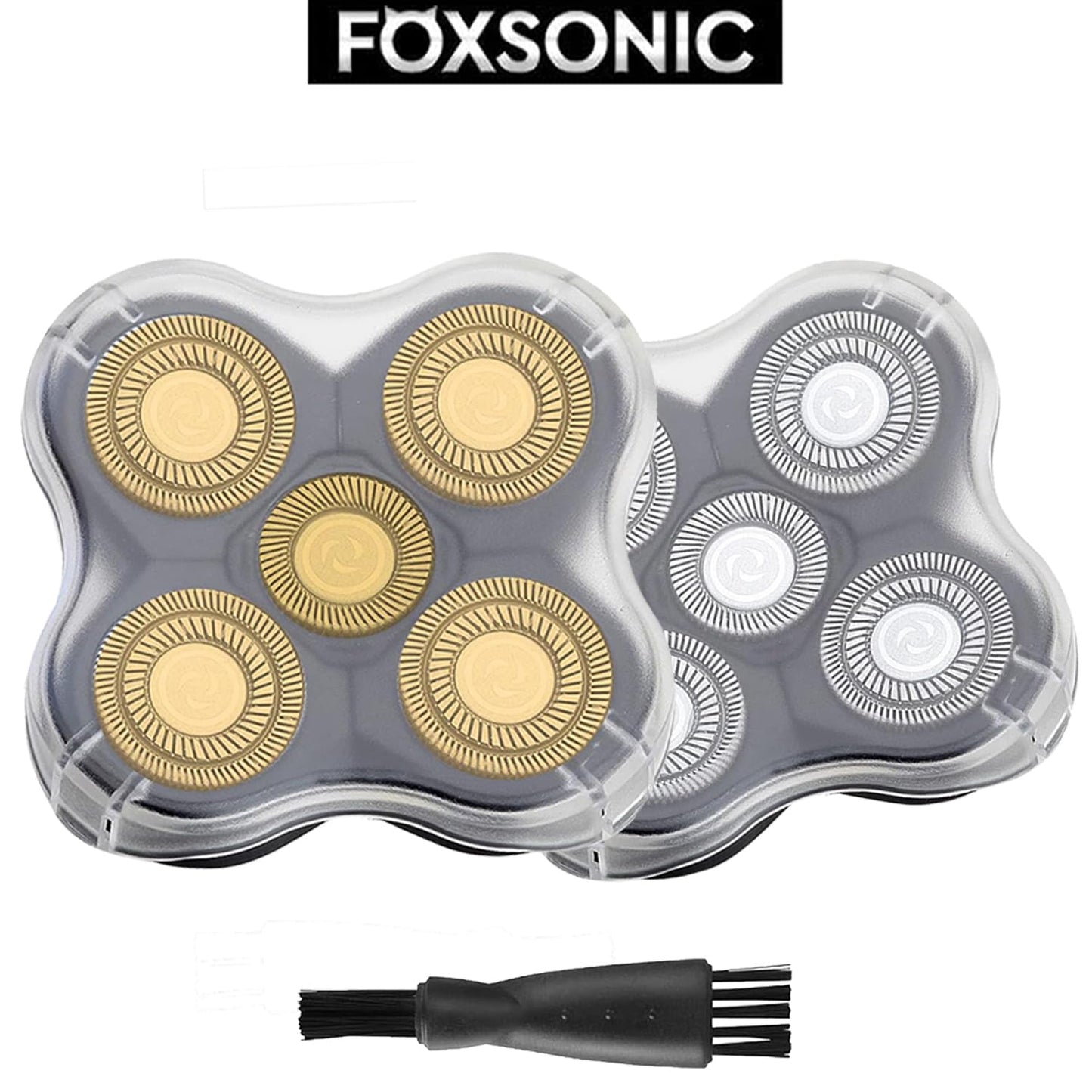 FOXSONIC 2 Universal 5 Blades Head Shaver Replacement Heads for Head Shaver, Head Shaver Replacement Blades