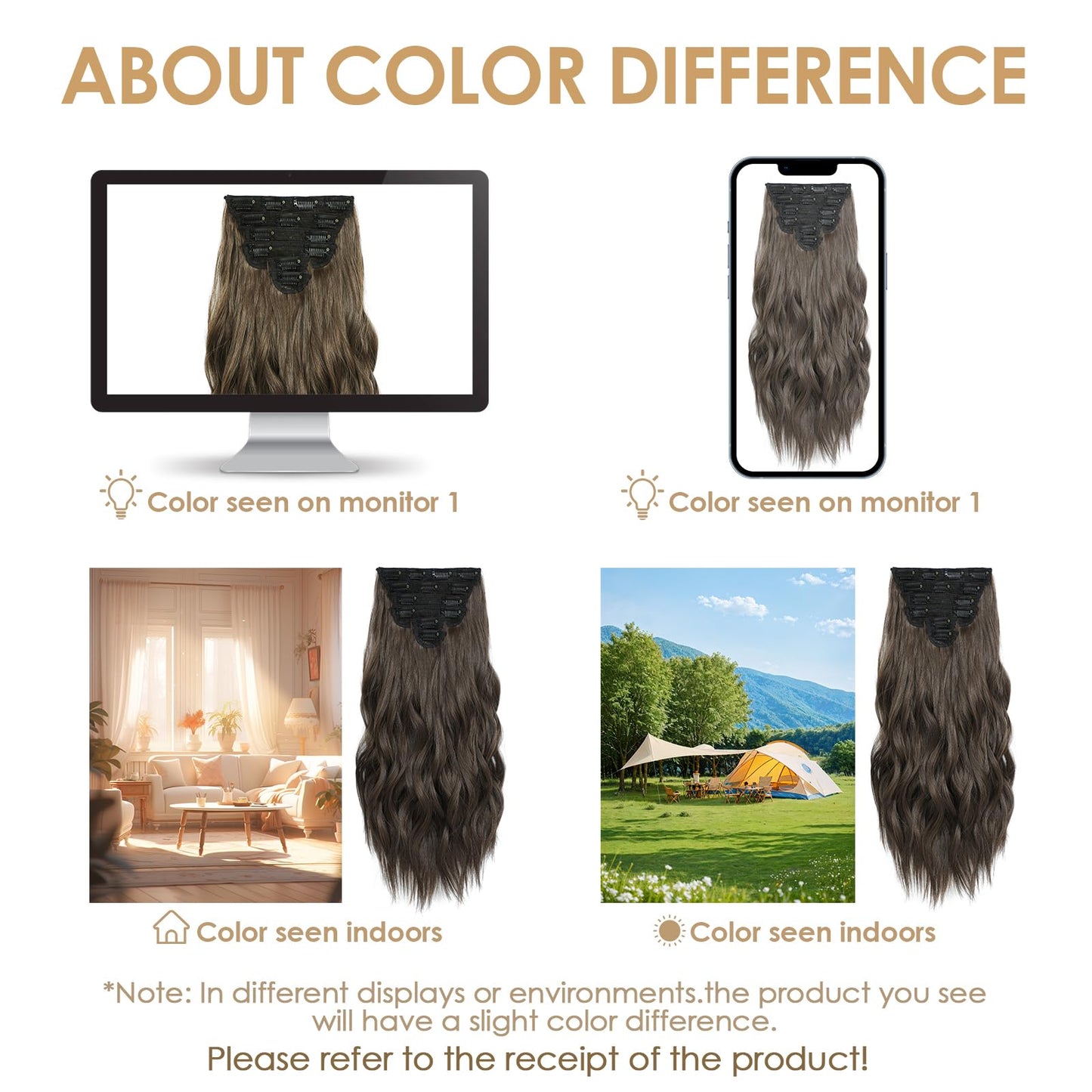 Clip in Hair Extensions for Women - 20 Inch Long Wavy Brown Extensions, 6PCS Chestnut Brown Hairpieces that Blend Naturally with Your Real Hair (20 Inch, Chestnut Brown)