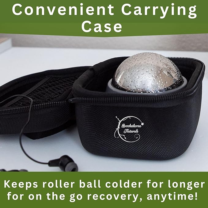 Brookethorne Naturals Cryoglide Massage Ball Roller – Cryotherapy Ice Roller Ball Massager for Cold Therapy. Recovery, Trigger Point, Deep Tissue Muscle Relief. Plantar Fasciitis Massager