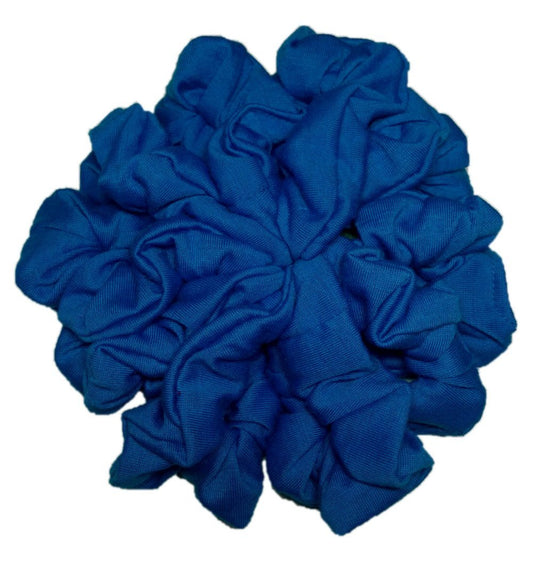 Cotton Scrunchie Set, Set of 10 Soft Cotton Scrunchies, Solid Color Packs (Royal Blue)