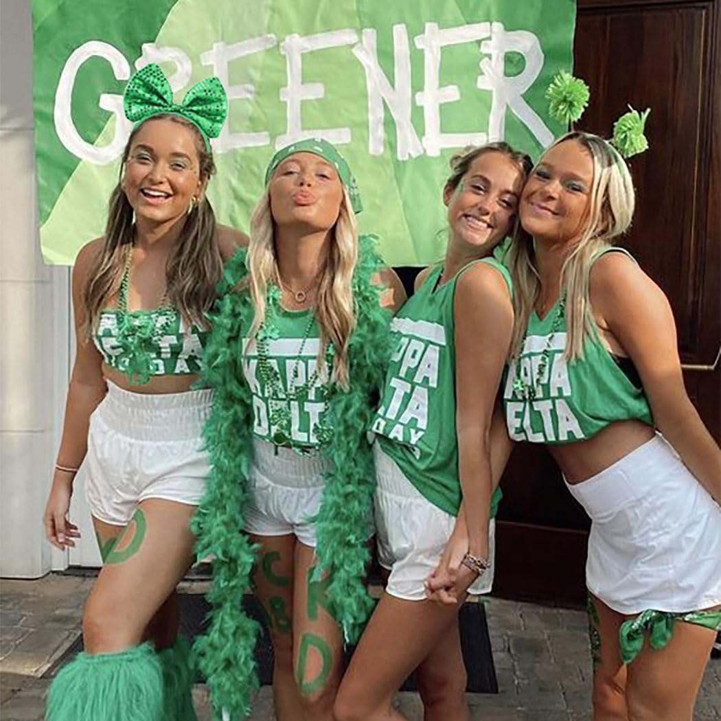 JONKY St Patrick Day Headband Green Bow Headbands Irish Shamrock Hair Accessories for Women and Girls(Pack of 2)(Style3)