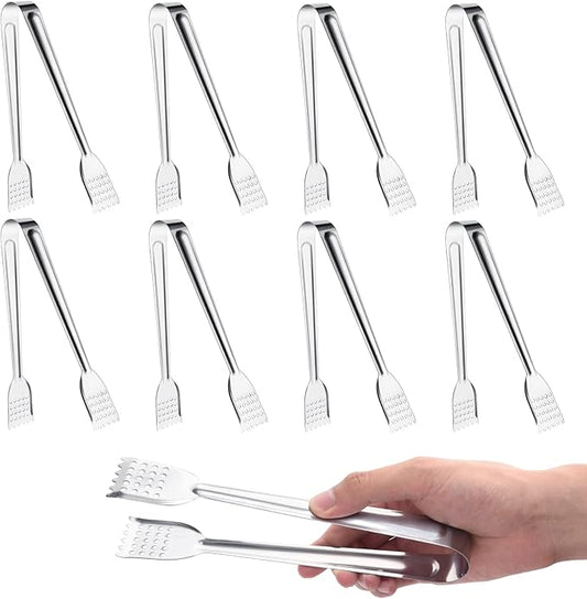 8 Pack Serving Tongs by Tcoin, 12 Inch Functional Tongs for Serving Food at Parties and Get-togethers, Versatile and Durable