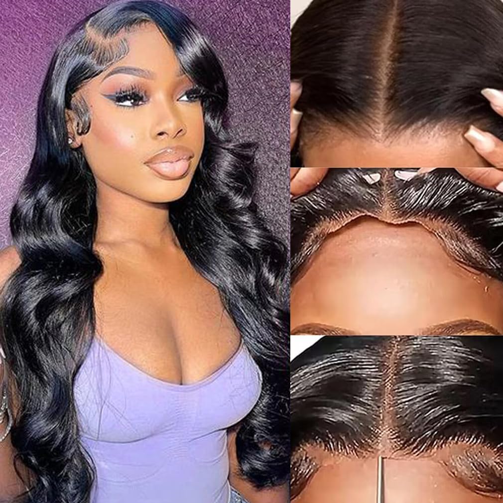 oveflect Glueless Wigs Human Hair Pre Plucked Pre Cut for Beginners Body Wave 5X5 HD Closure No Glue Wig for Women (18 Inch)