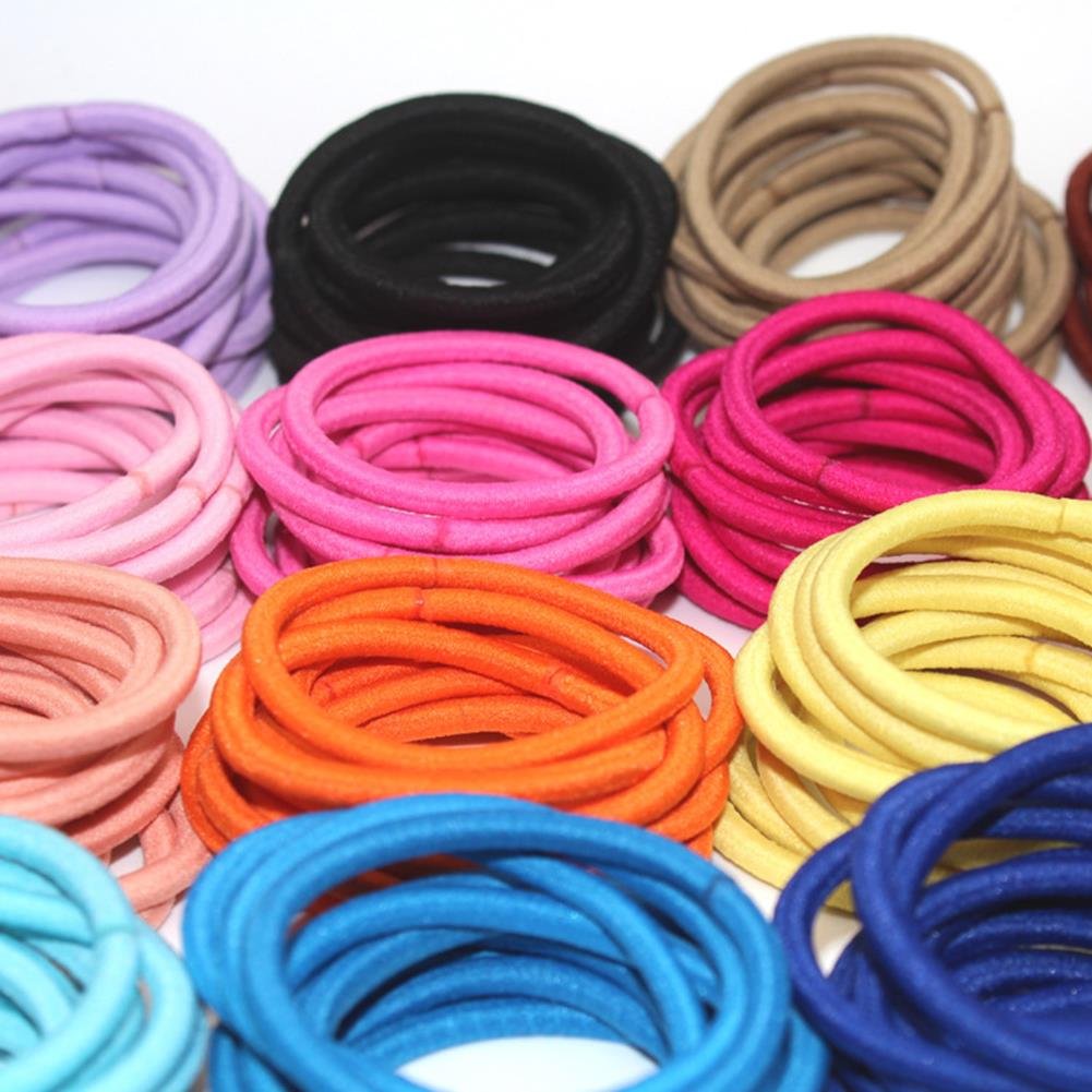 La Tartelette 4 mm Elastic Bands Hair Ties Children Rubber hair headbands - 20 Pcs (Royel Blue)