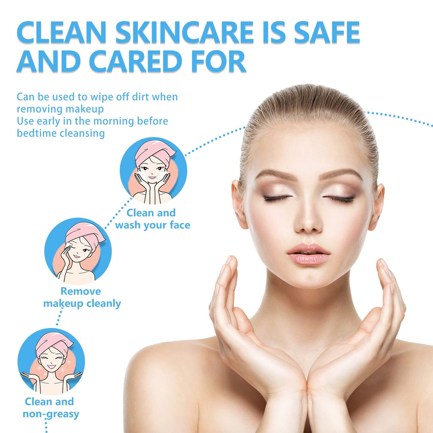 Disposable Face Towel Facial Towels Make Up Cotton Tissues Wipes For Face Lint Free For Sensitive Skin Face Makeup 3 * 100 Count Clean Skin Club Face Towels Face Towels Disposable Clean Towels