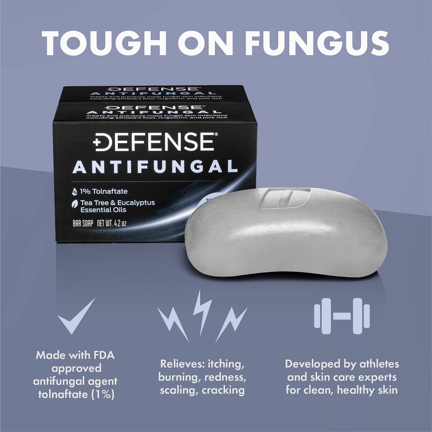 Defense Soap Antifungal Medicated Bar Soap 2-Pack, Original 4 Oz Bar (Pack of 2), & Body Wash 32 oz - Natural Shower Gel