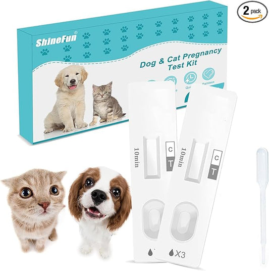 Dog & Cat Pregnancy Test Kit - 98.8% Accurate Urine Test, 2-Count with 10-Minute Results for Early Detection