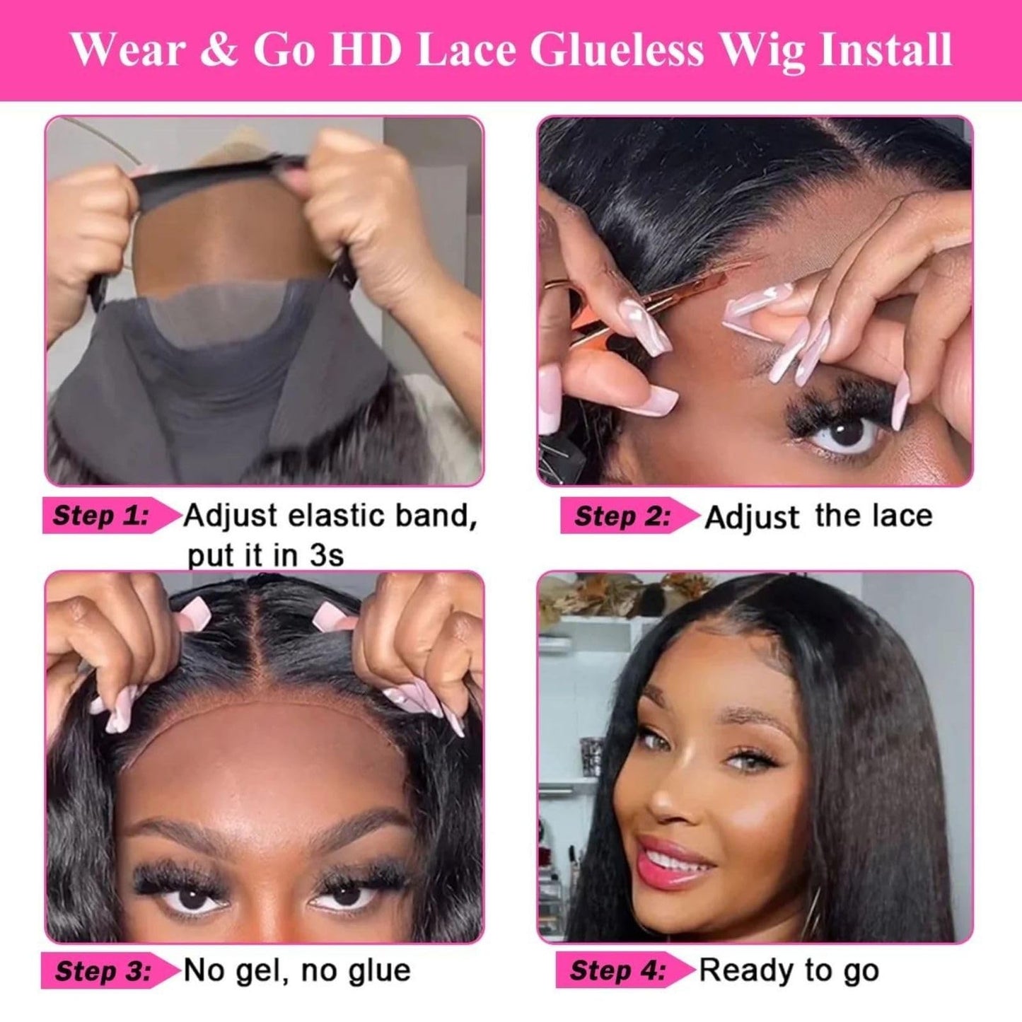 ZABUZAUN Straight Wig Human Hair 13x4 Wear and Go Lace Front Wigs Human Hair Wig For Black Women 20in 220% Density Straight Lace Front Wigs Human Hair With Baby Hair Pre Plucked HD Frontal Wig