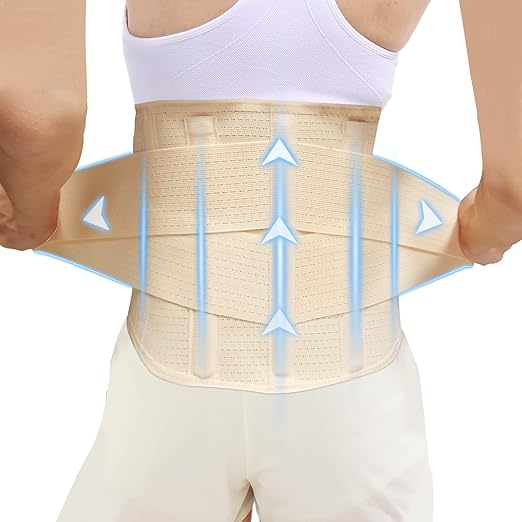 Back Brace for Men Women Lower back - Immediate Relief from Back Pain, Herniated Disc, Sciatica, Scoliosis and more! - Breathable Mesh Design with 7 Stays, - Back Support Belt for Men/Women for work , Anti-skid lumbar support belt (Large)