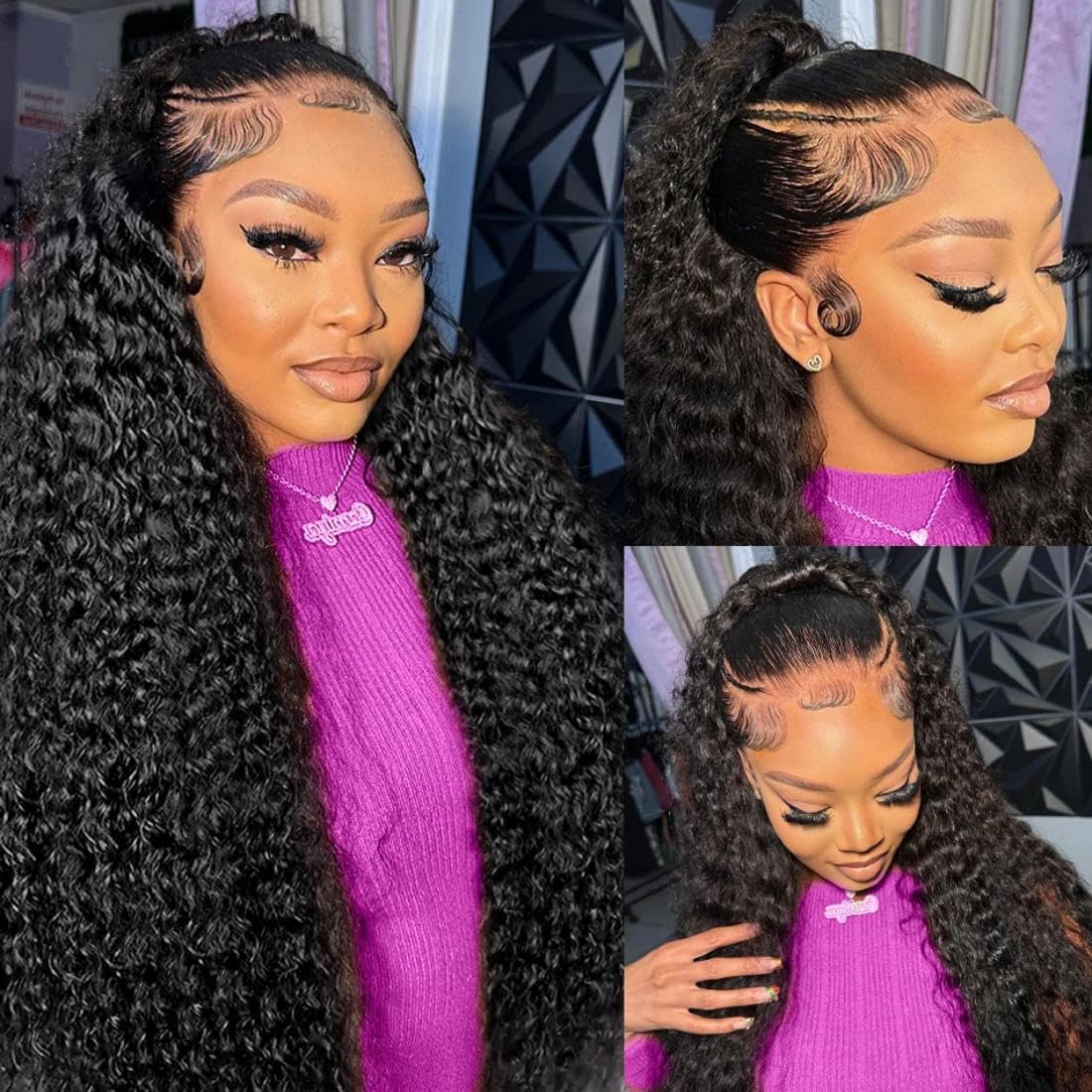 RMPYBY Deep Wave Lace Front Wigs Human Hair Wigs for Women 13x4 HD Deep Curly Lace Front Wig Human Hair 180% Density Lace Frontal Wigs Human Hair Pre Plucked with Baby Hair (24 Inch)