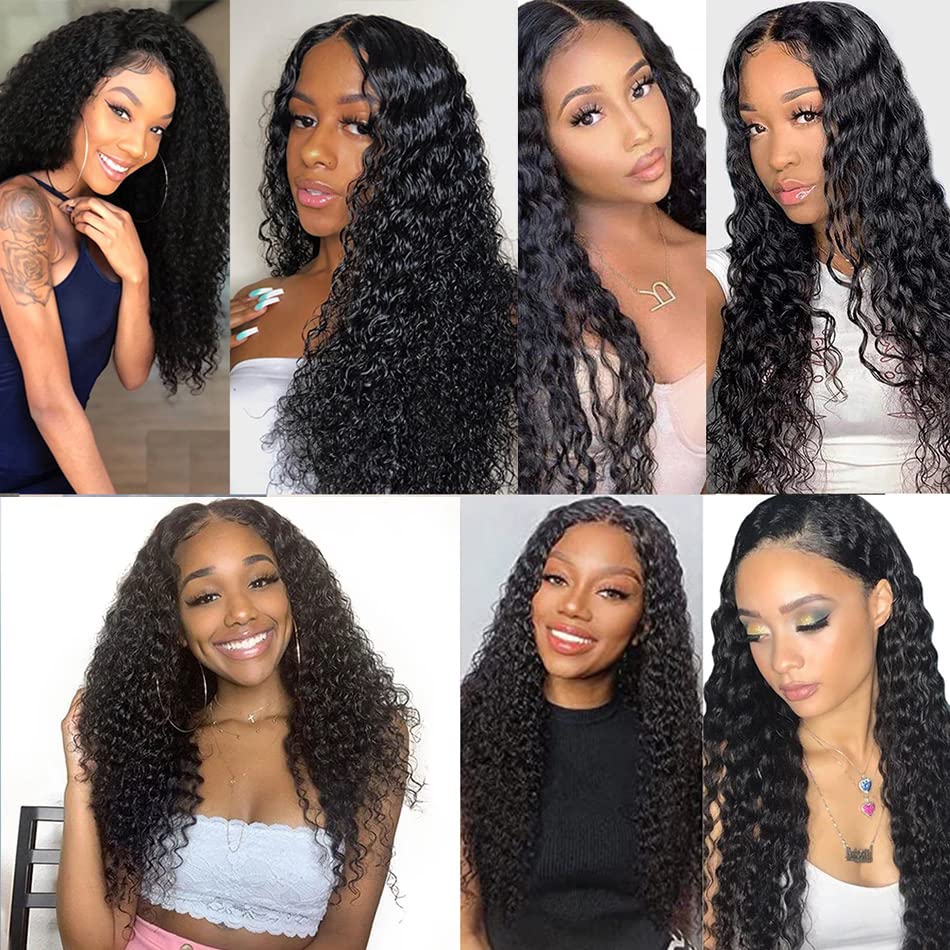 Kinky Curly Bundles Human Hair Bundles Brazilian Curly Hair Bundles 12A Virgin Curly Human Hair Bundles Curly Weave Hair Bundles Natural Black (14 16 18) … …