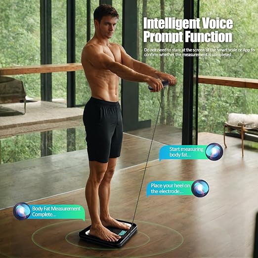 Smart Scale for Body Weight and Fat Percentage, Highly Accurate Digital Bathroom Body Fat Scale for BMI 28 Body Composition Analyzer, 8 Electrodes Smart Scale Weighing Scale Sync with Fitness App