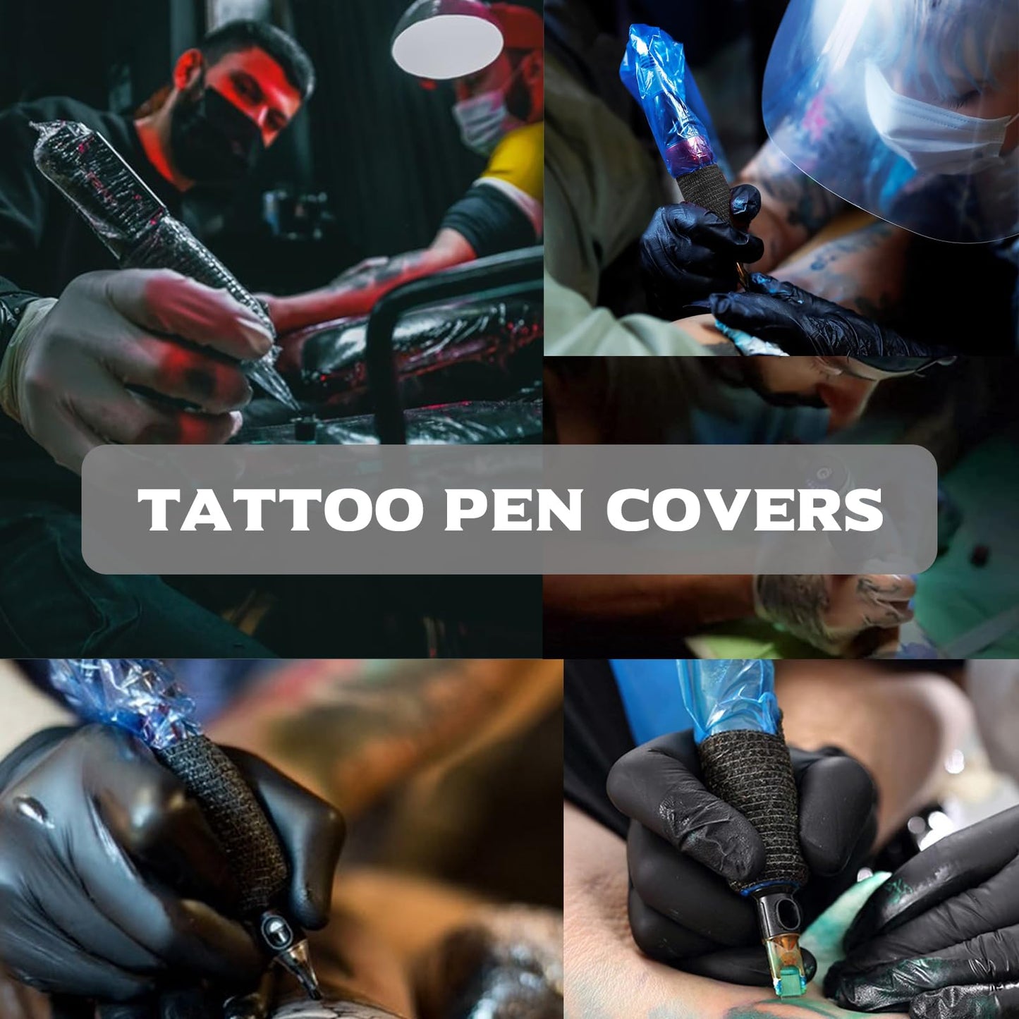 Large Tattoo Pen Covers，Yangna 200Pcs 2.5 x 7.1in Disposable Tattoo Pen Machine Bags Tattoo Machine Wrap Cartridge Tattoo Pen Machine Covers Sleeves for Tattoo Pen Machine (black)