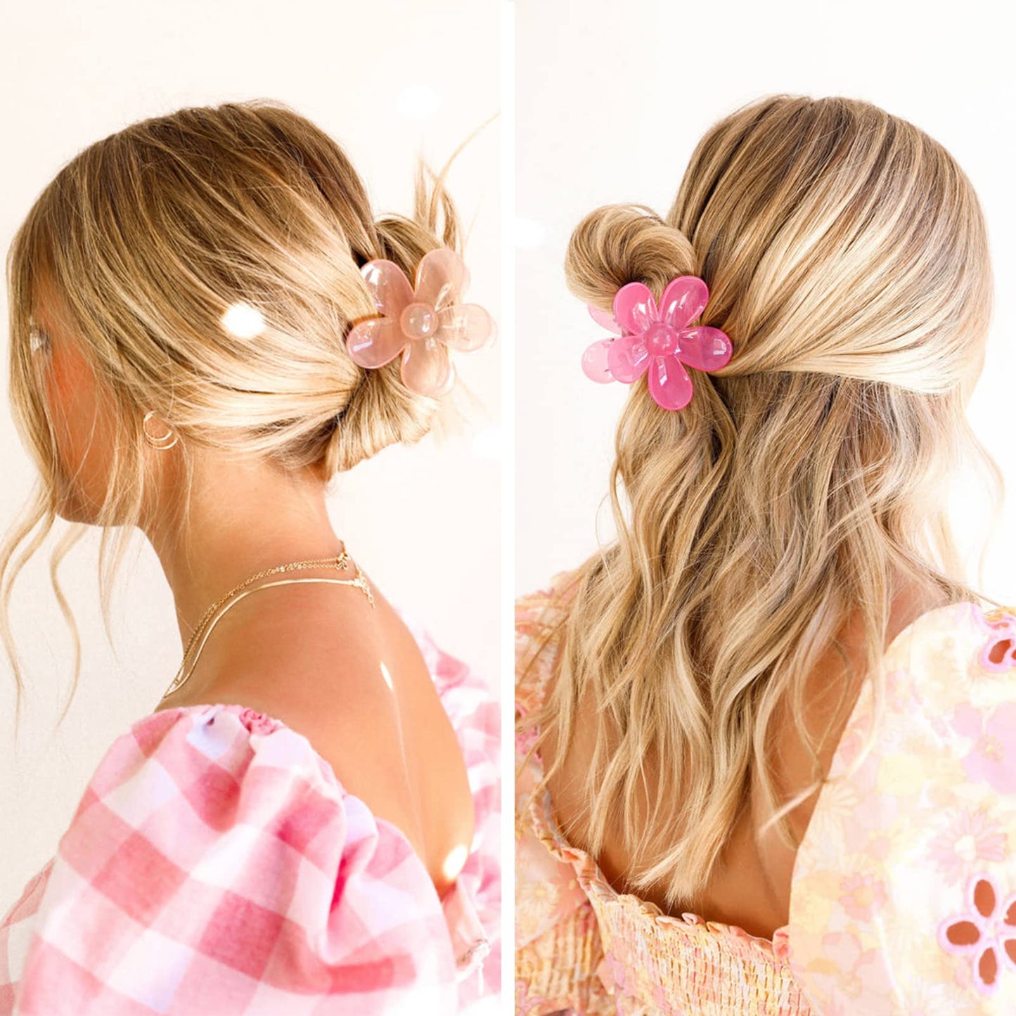 Flower Hair Claw Clips Set - 8PCS Nonslip Large Strong Hold Daisy Design Hair Accessories for Thick and Long Hair, 8 Colors