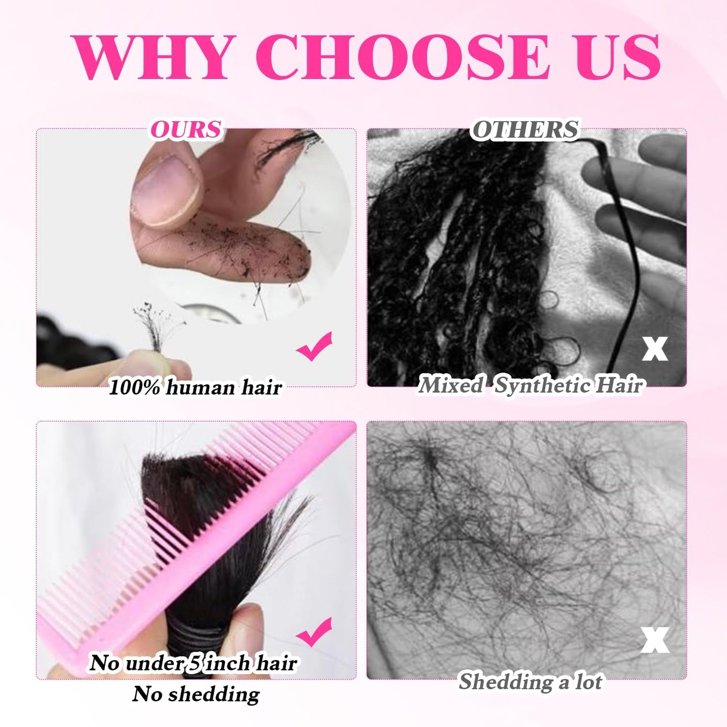 Human Hair Braiding Hair 100% Human Hair Deep Wave Braiding Hair Curly Human Hair Extensions for Boho Braids 2 Braids Per Pack 100g 24 Inch No Weft Boho Human 1B Braiding Hair Extensions