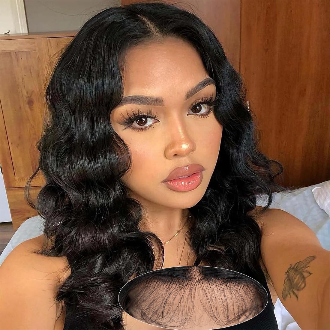 N BLE STAR Lace Front Wigs Human Hair Loose Body 13x5x1 Lace Frontal Human Hair Wigs for Women 18inch 150% Density Glueless Brazilian Body Wave Real Human Hair Wig with Baby Hair Pre Plucked