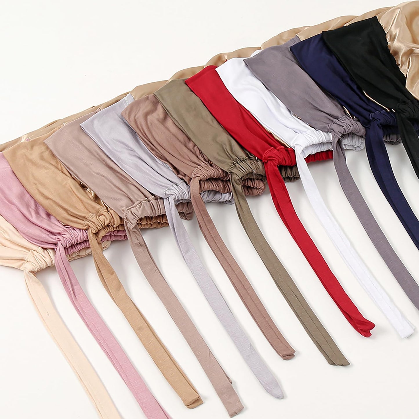 PeacePray Silky Satin Lined Hijab Undercap, Premium Non-Slip Hijab Underscarf, Adjustable Tightness to Your Liking, Black