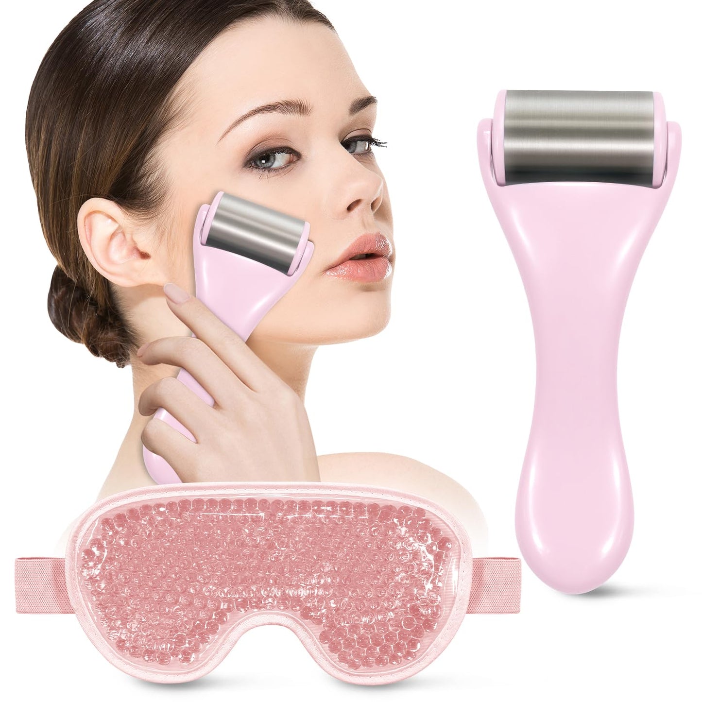 my novel things Ice Face Roller and Cold Eye Mask Compress for Eyes, Warm or Freezer Reusable for Puffiness Wrinkles Lifting Facial SPA Tool for Woman Gifting Ice Pack