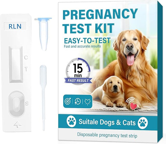 Dog Pregnancy Test, 15 min-Accurate and Fast Pregnancy Test Strips, Convenient & Disposable Pet Pregnancy Supplies at Home, 4Pcs/Kit Suitable for Dogs & Cats