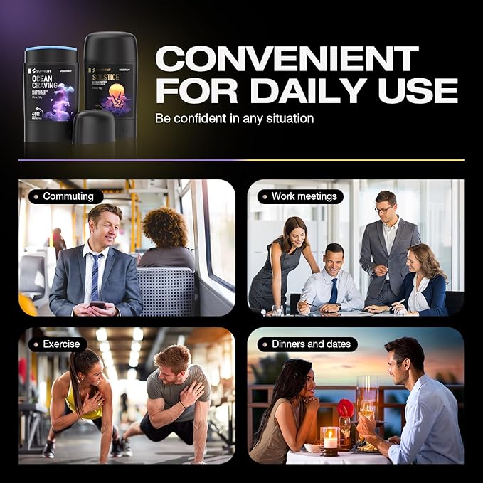 SUPRENT Deodorant for Men, Natural Ingredient Whole Body Deodorant, 48hr Odor Protection, Aluminum Free, Baking Soda Free Smooth Solid Stick & Skin Safe (Lavender pack of 2)