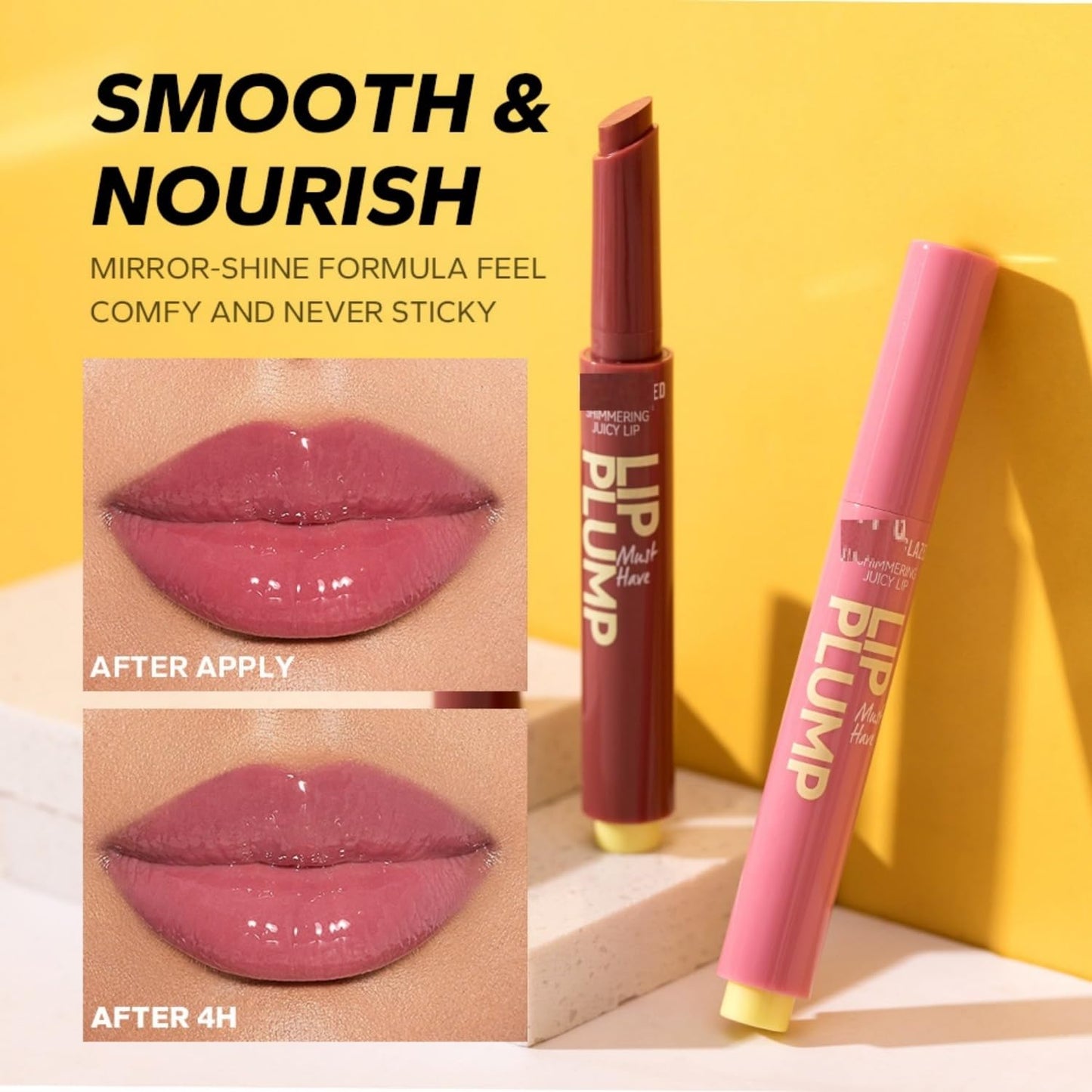 MAEPEOR Hydrating Lip Plumper 12 Colors Moisturizing Shiny Juicy Lip Balm Long Lasting Nourishing Lip Pluming Balm（Color 05)