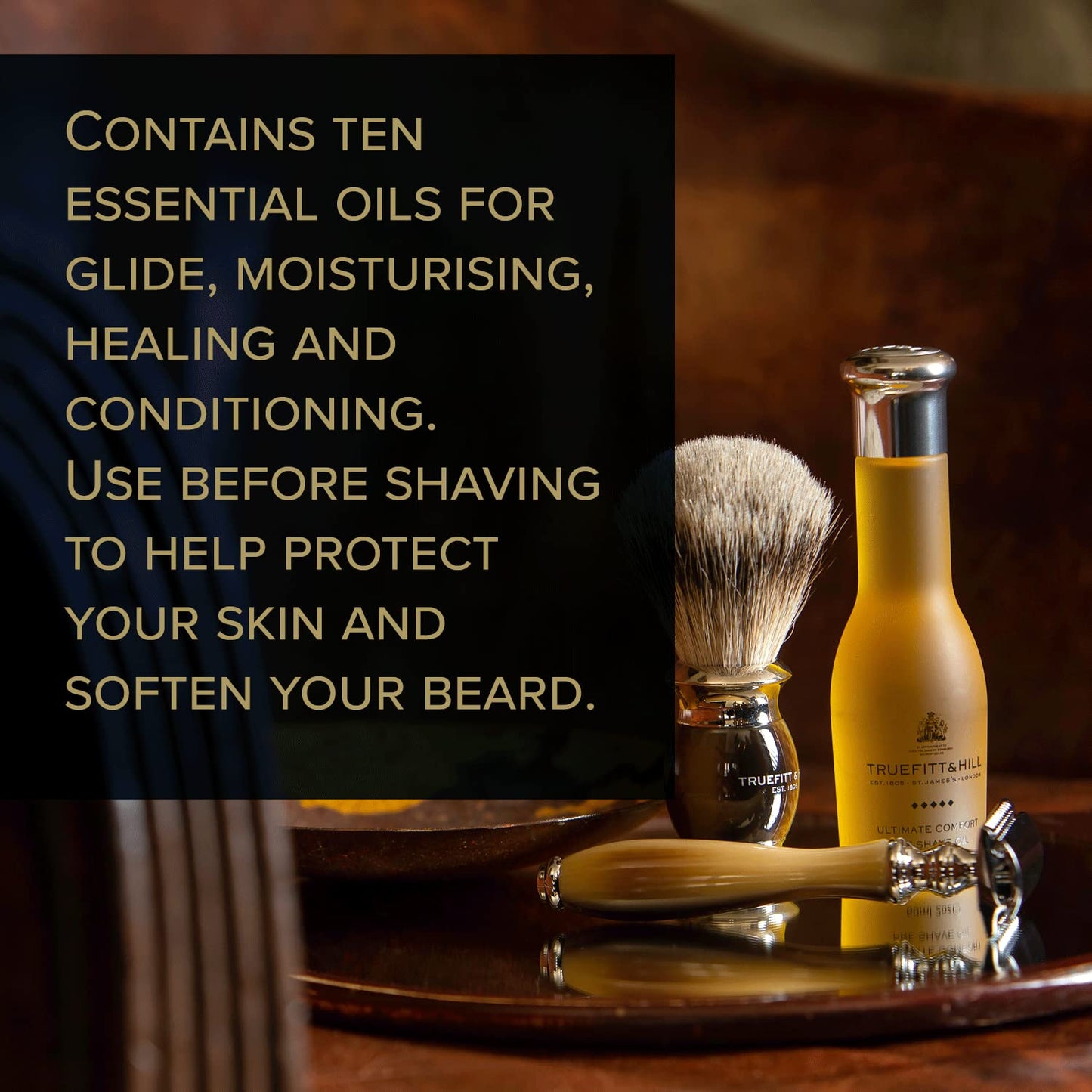 Truefitt & Hill 1805 Shaving Cream Bowl + Pre-Shave Oil Set | 1805 Hydrating Shaving Cream + Moisturizing Pre-Shave Oil