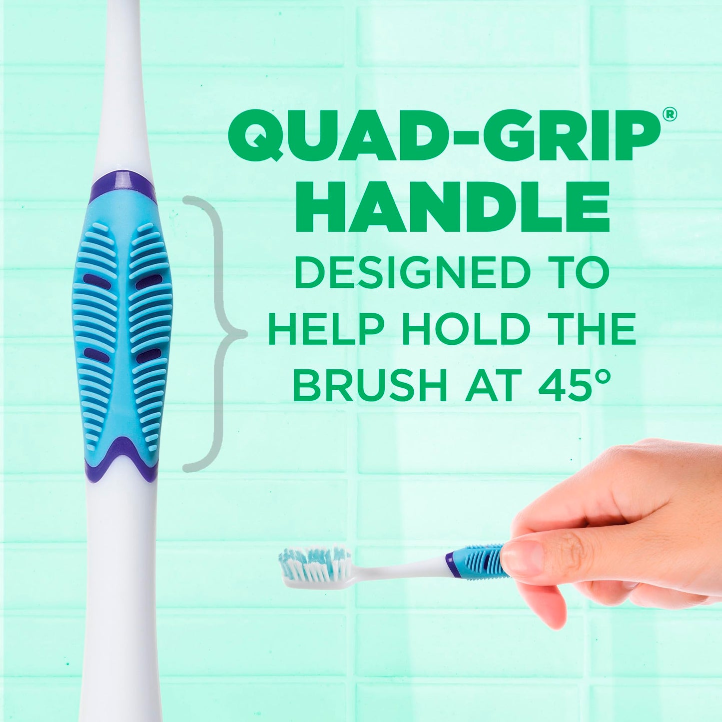 GUM Technique Sensitive Care Toothbrush with Quad-Grip Handle, Full Head & Ultra Soft Bristles for Plaque Removal That’s Gentle on Gums, 2ct(6Pk)