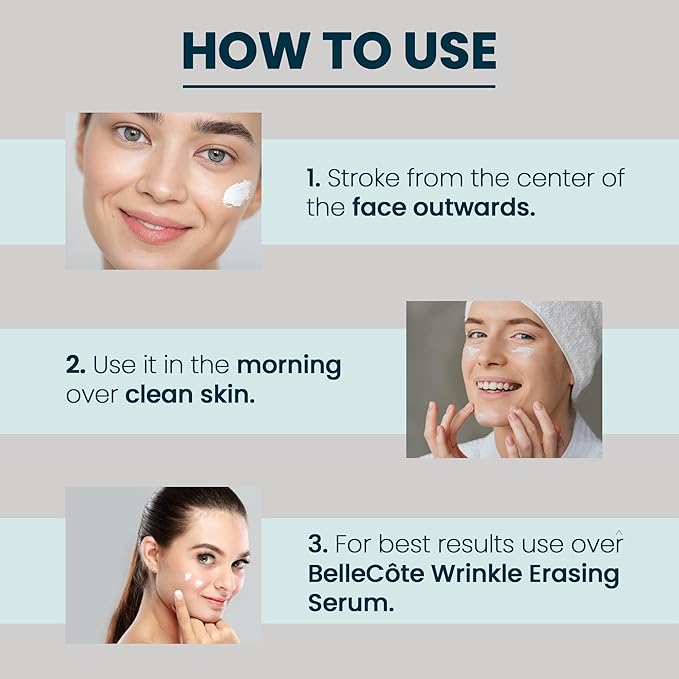 BelleCôte Paris Caviar Ultra Lifting Day Cream - Anti Aging with Hyaluronic Acid, Peptides & Avocado Oil | Boosts Collagen Synthesis & Reduces Lines and Wrinkles | For Dehydrated Face Skin 1.6 fl oz