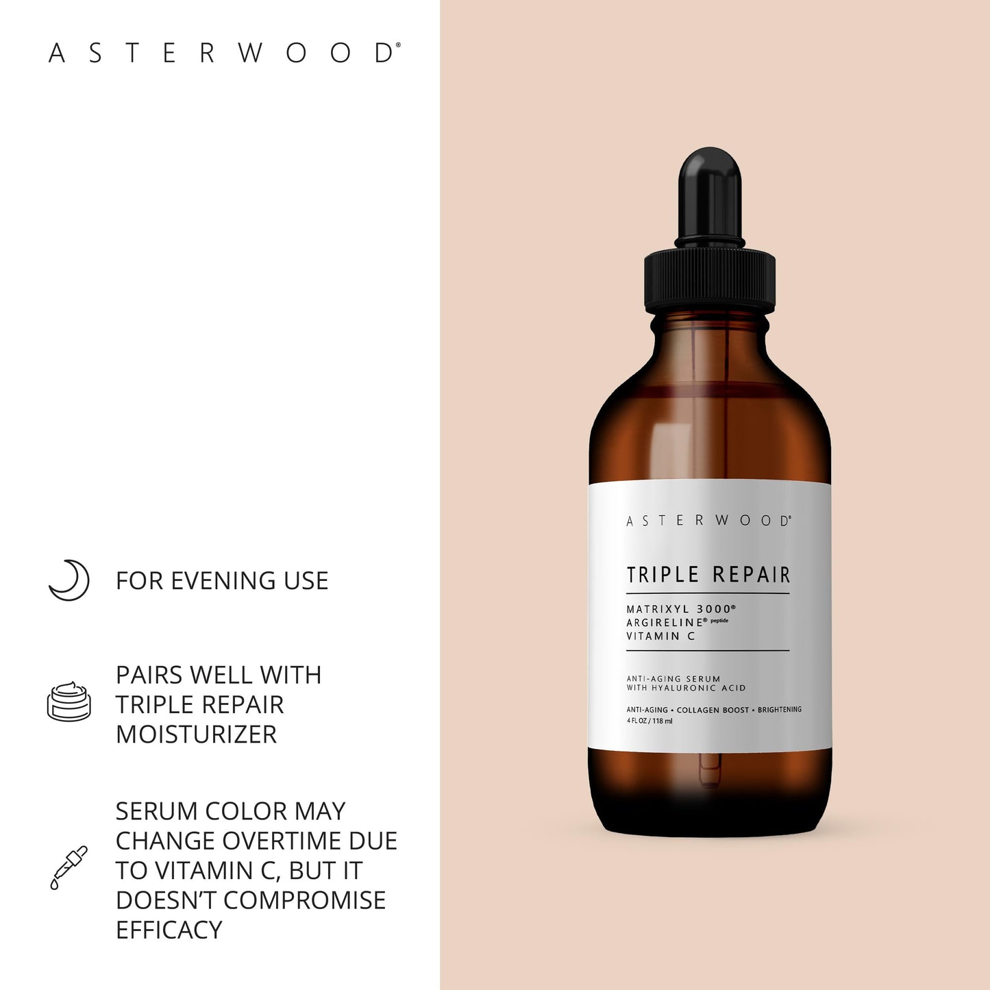Asterwood Triple Repair Matrixyl 3000 4 oz + Matrixyl 3000 with Argireline 4 oz