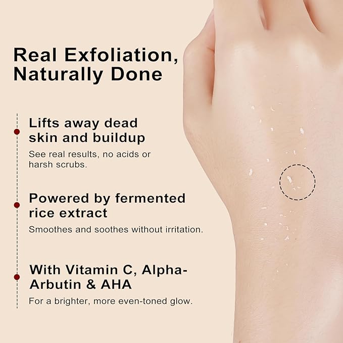 Peel Shot Glow White Rice Peeling Ampoule, Gentle Exfoliating Face and Body Scrub, Dead Skin Cell Remover, Rice Exfoliant Serum Cream Lightweight Hydrating Formula for All Skin Types - 80ML
