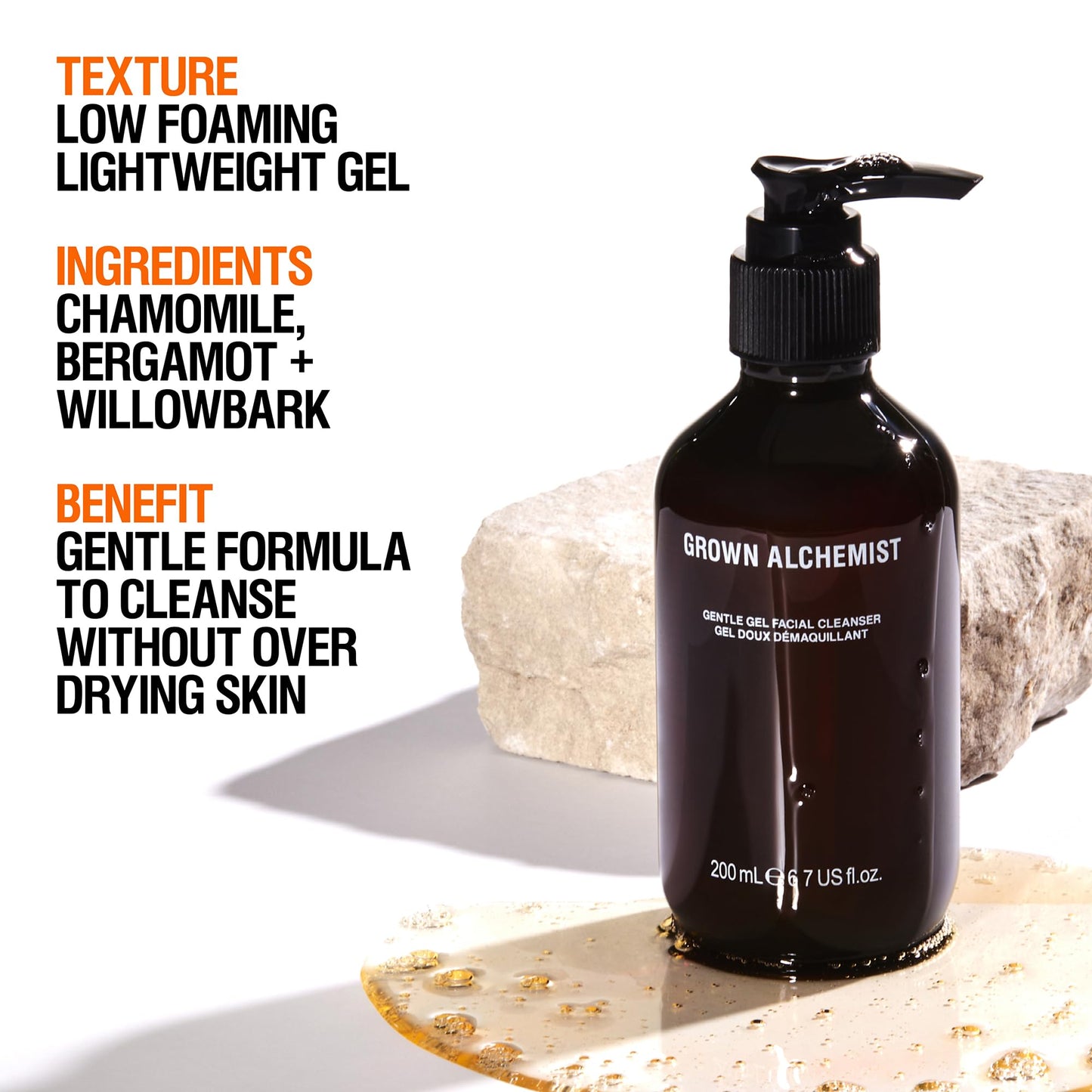 Grown Alchemist Gel Facial Cleanser and Balancing Toner Bundle Kit: Gentle Gel Facial Cleanser and Balancing Toner- Rose