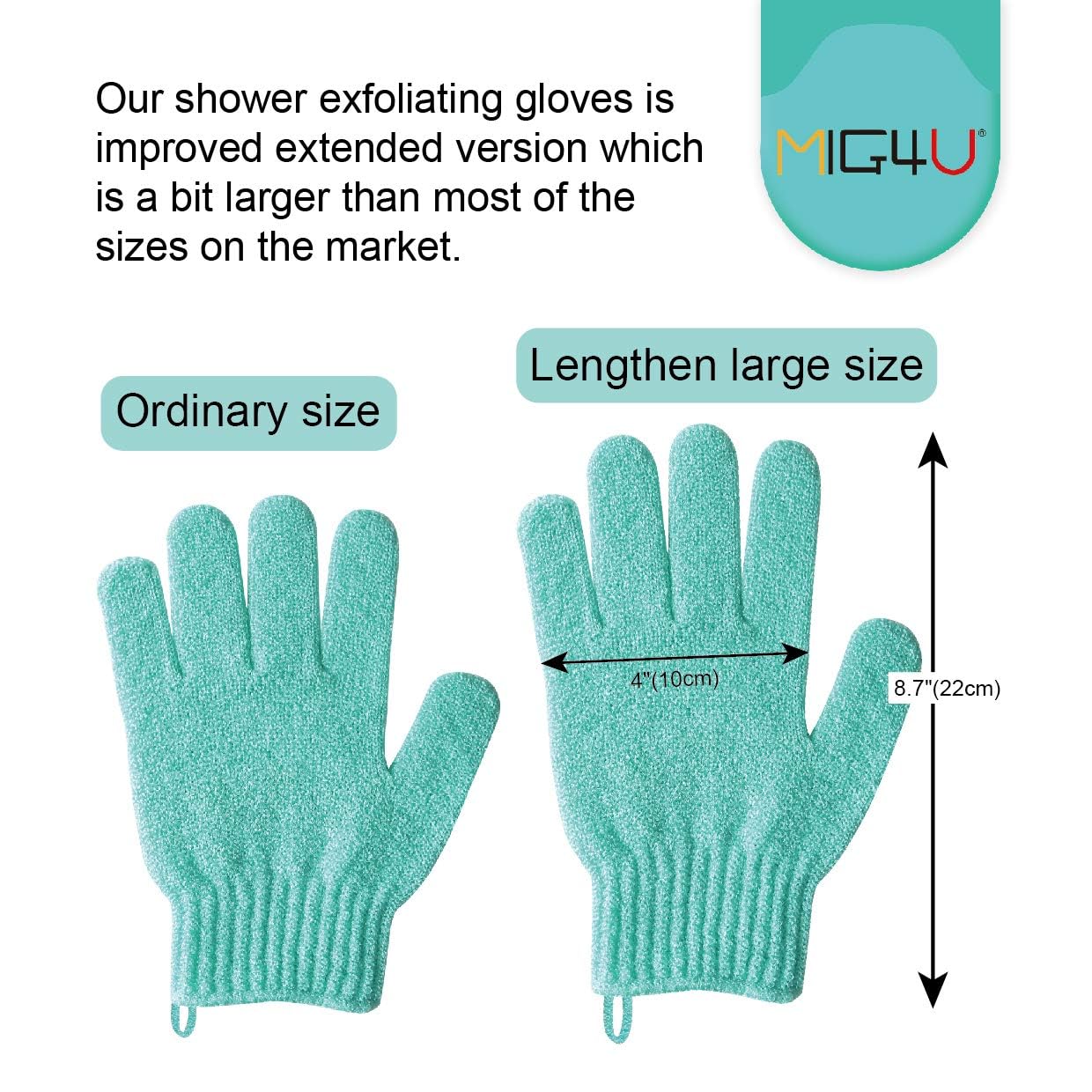 MIG4U Shower Exfoliating Scrub Gloves Medium to Heavy Bathing Gloves Body Wash Dead Skin Removal Deep Cleansing Sponge Loofah for Women and Men 5 Pairs 5 Colors