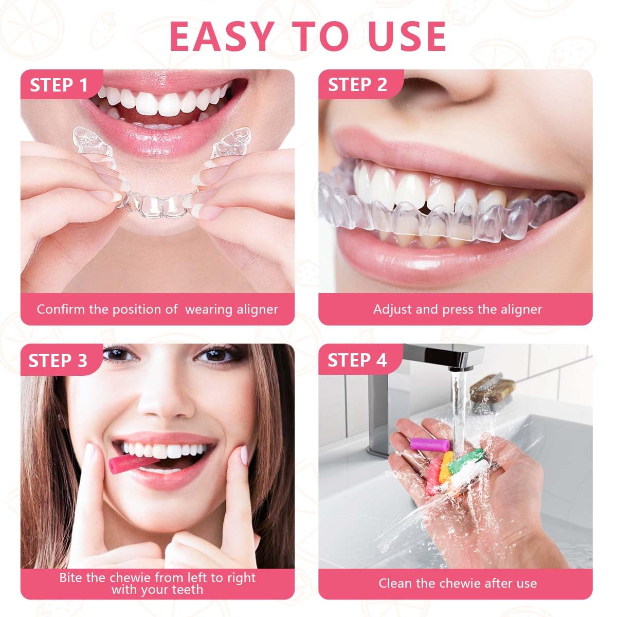 KISEER 48 Pcs Colorful Orthodontic Aligner Chewies for Aligner Chompers Aligner Trays Seaters, 6 Color
