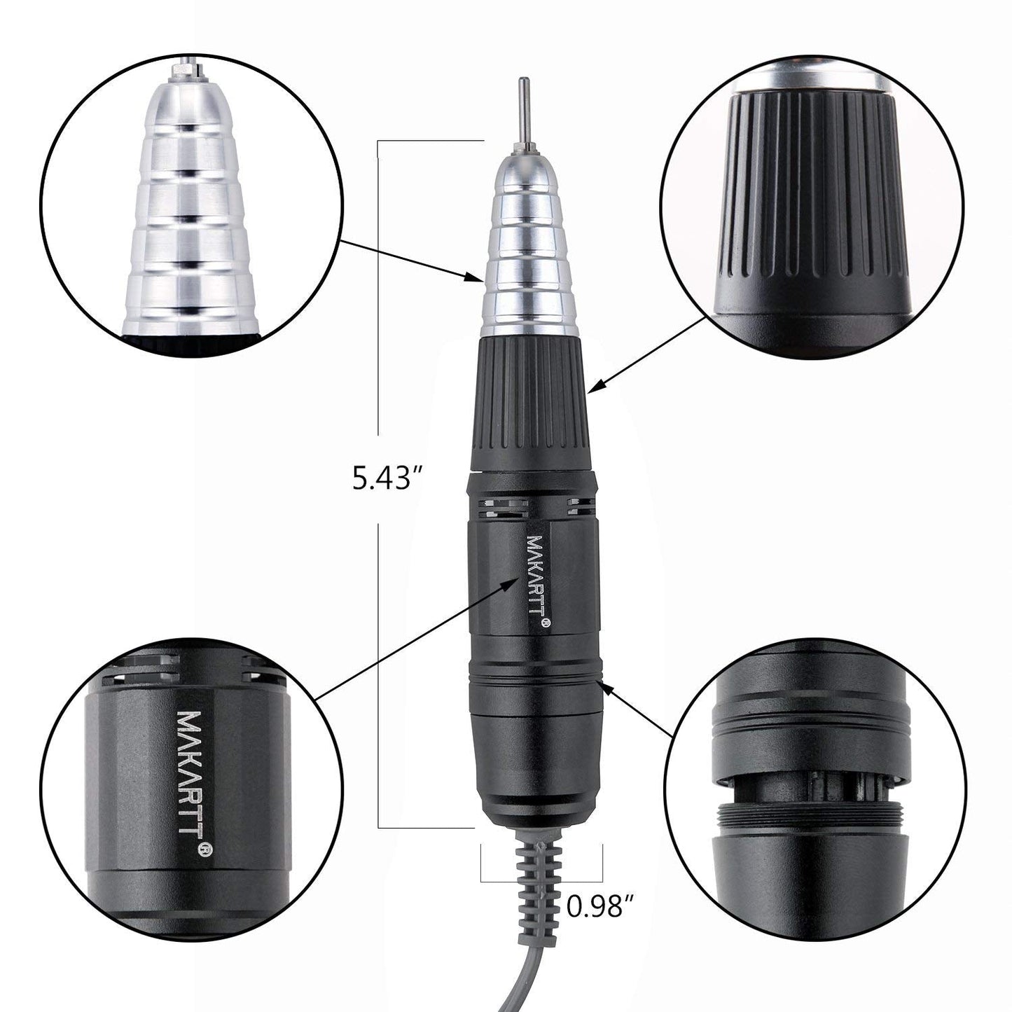 Makartt Nail Drill Bits Holder Dustproof Stand Displayer Bundle With Nail Drill Handpiece for Up200 Machine