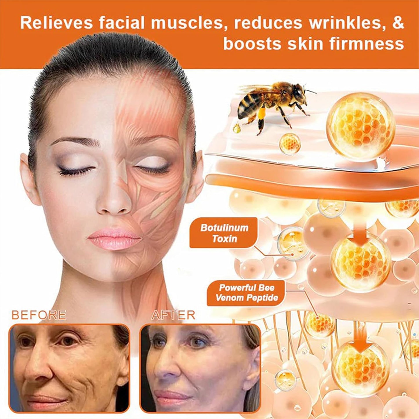 Bee Venom Skin Restoration Cream, Bee Venom Skin Treatment Cream, Professional Bee Venom Comprehensive cream - Anti-Wrinkle Moisturizing for All skin Typess (3)