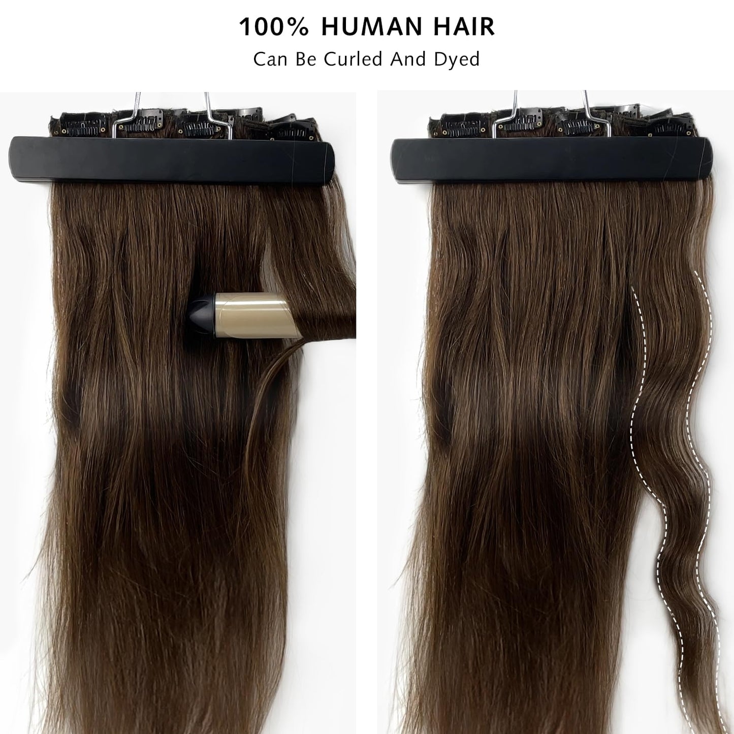 Rose bud Clip in Hair Extensions Real Human Hair 7Pcs 16Clips 16Inch 140g Natural Thick Hair Extensions Human Hair #27 Dark Blonde