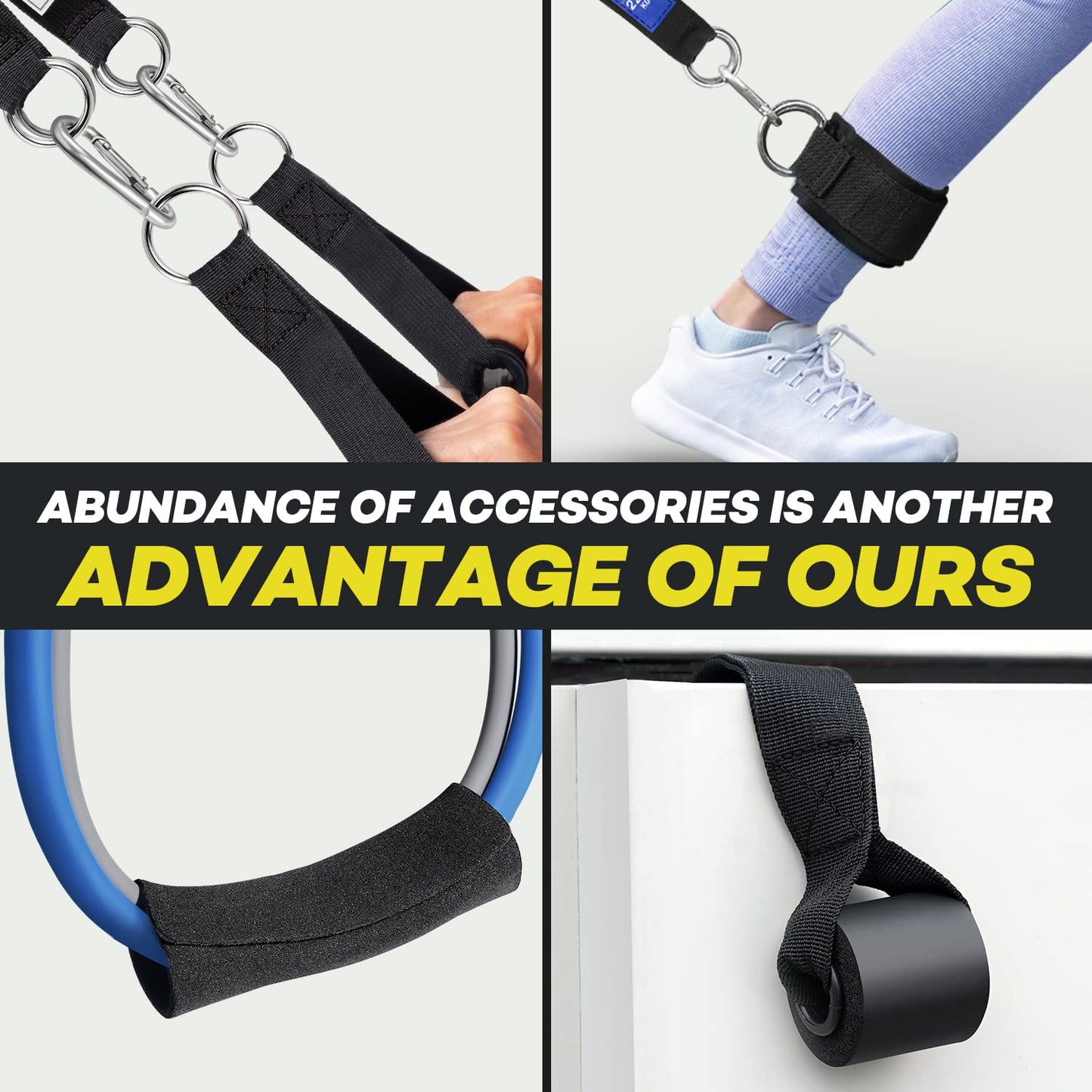 Heavy Resistance Bands for Working Out 240lbs, NITEEN Resistance Bands with Handles Weight Exercise Bands for Men Women, Workout Bands with Door Anchor and Ankle Straps Strength Training Equipment