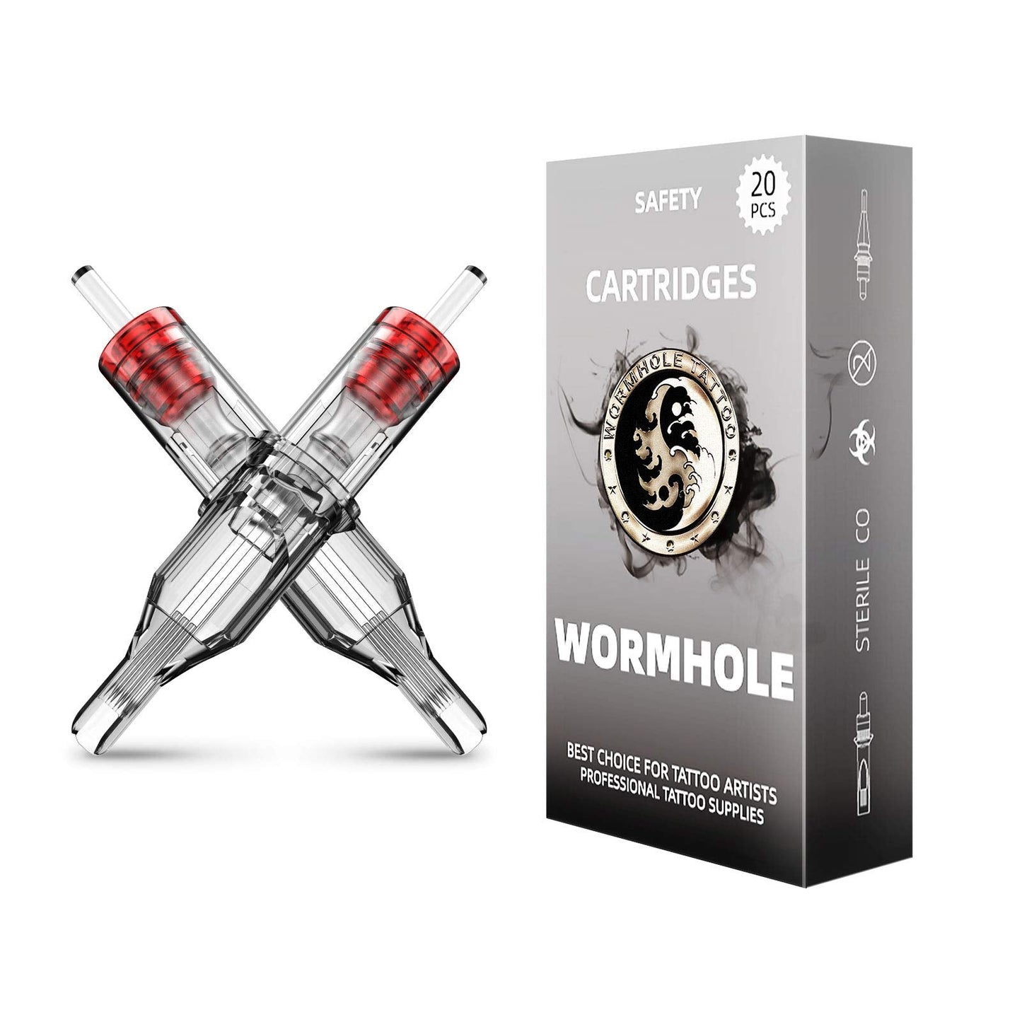 Wormhole Tattoo Cartridge Needles 9M1 Tattoo Cartridges Disposable 20PCS Tattoo Needle Cartridge Tattoo Needles Cartridge Needles Standard Stack Magnum for Tattoo Pen Tattoo Supplies 1009M1