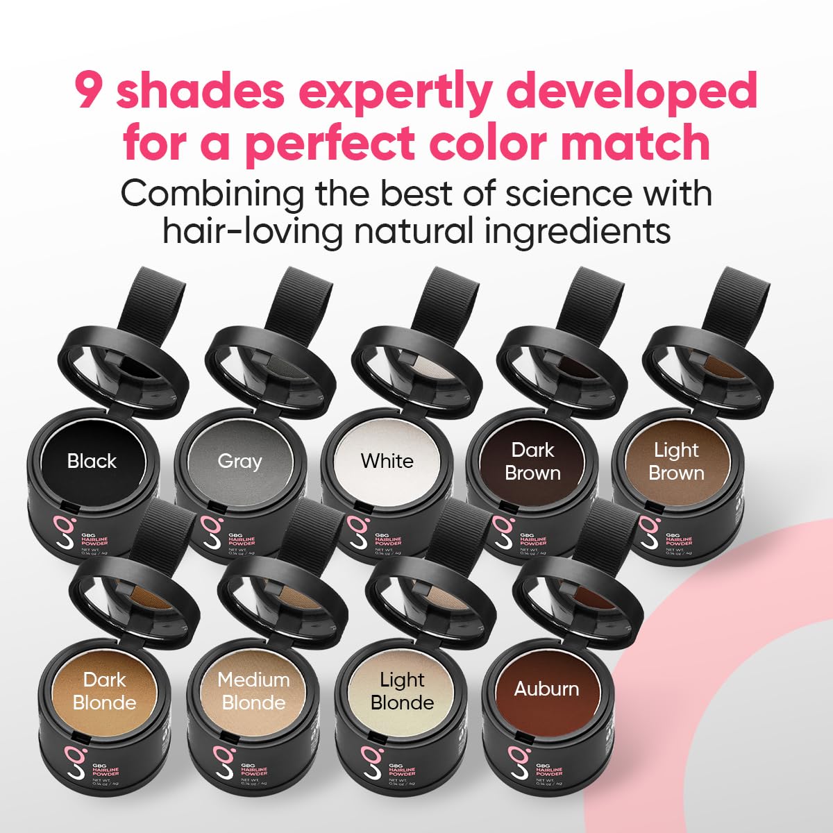 Hairline Powder Instantly Conceals Hair Loss, Root Touch Up Hair Toppers for Women & Men, Hair Fibers for Thinning Hair, Root Cover Up, Stain-Proof 48 Hour Formula (White)
