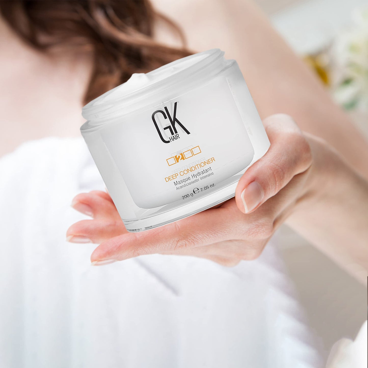 GK HAIR Global Keratin Organic Argan Oil Hair Serum For Frizz Control Dry Damage Hair Repair 50ml I Deep Conditioner Masque 200g/7.5oz