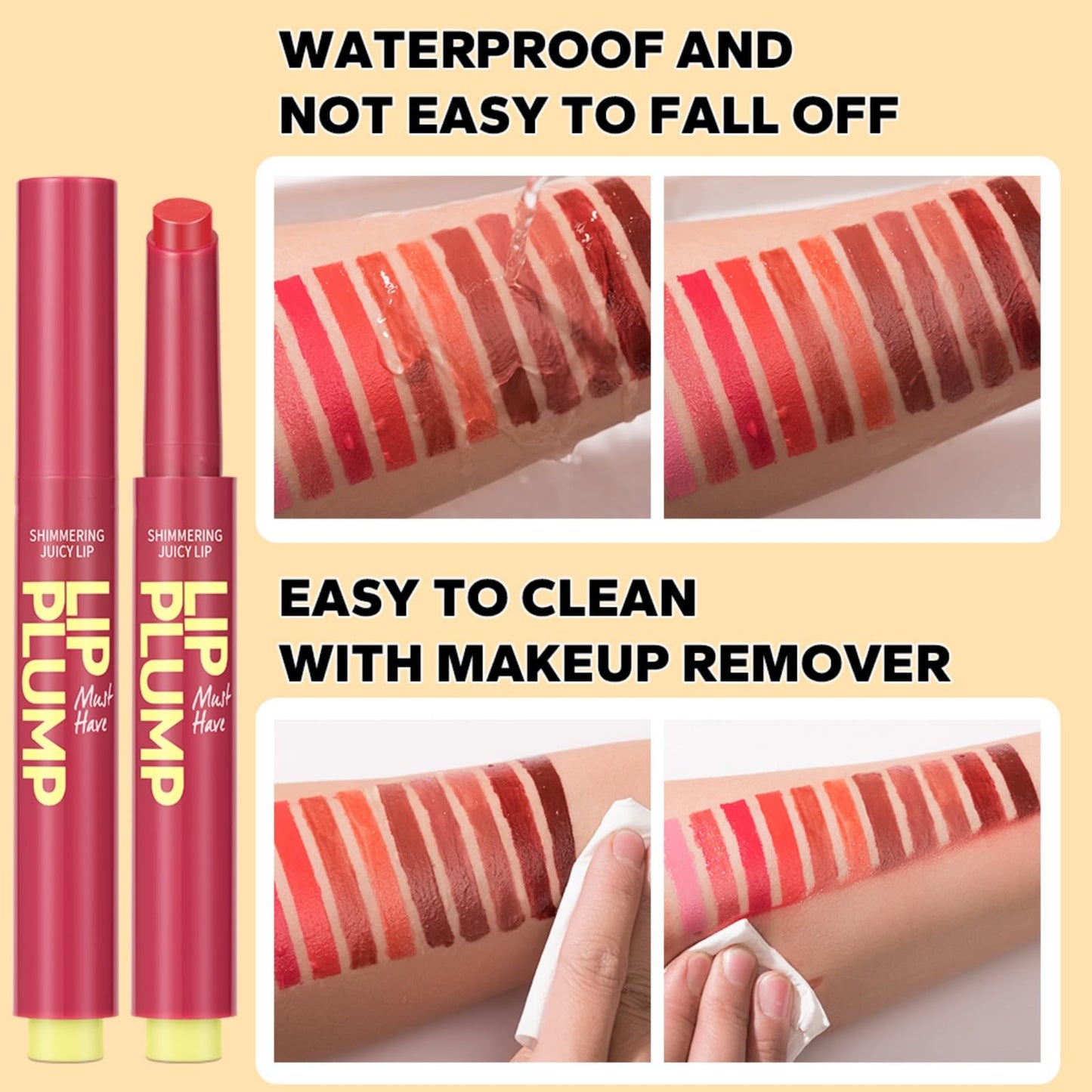 MAEPEOR Hydrating Lip Plumper 12 Colors Moisturizing Shiny Juicy Lip Balm Long Lasting Nourishing Lip Pluming Balm（Color 05)