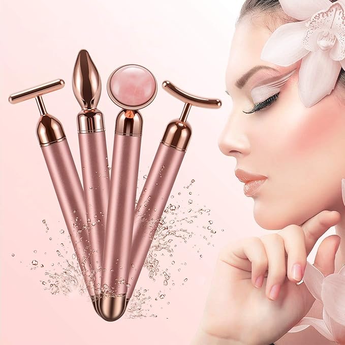 DANGSHAN 4-in-1 Face Massager Roller 24k Golden Face Roller, Arm Eye Nose Massage for Face Facial Massager Skin Care Tools