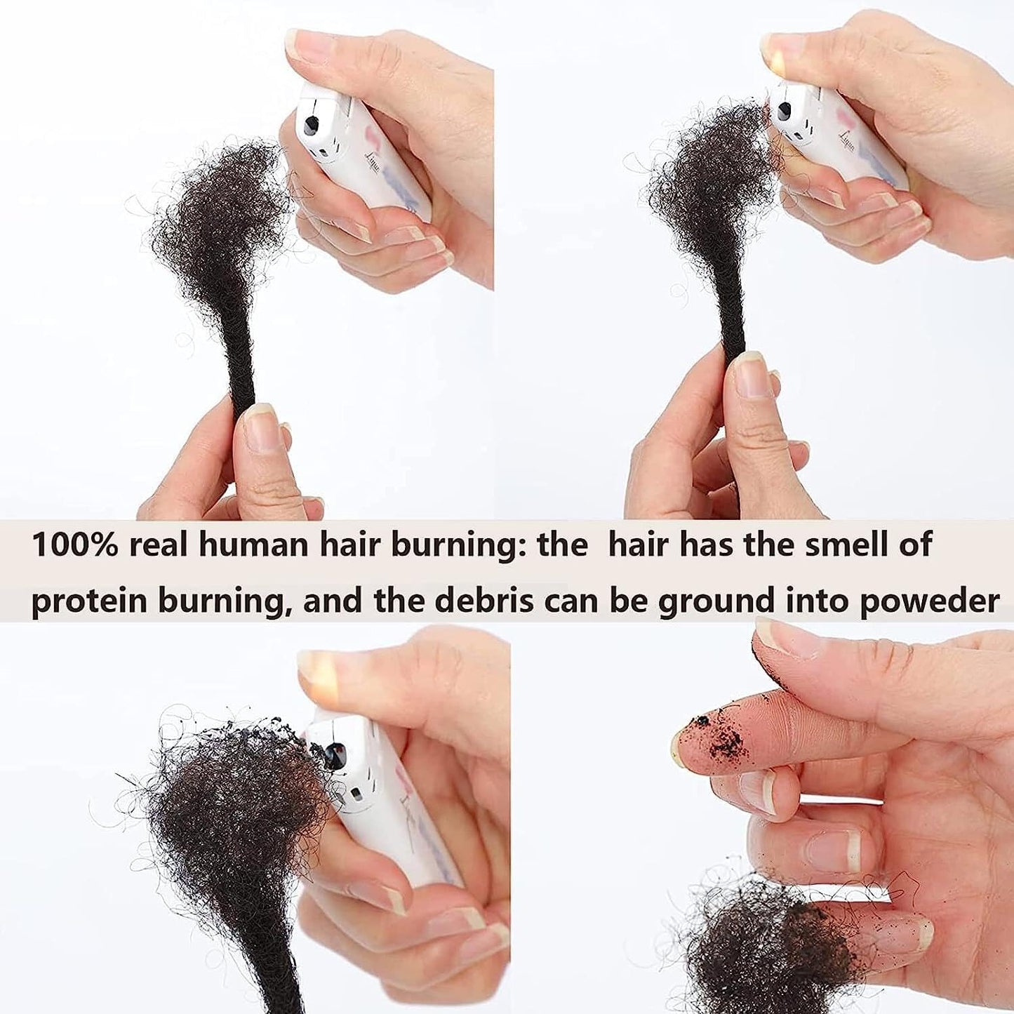 Loc Extensions Human Hair 4 Inch 0.6cm 60strands Locs Extensions Real Human Hair Natural Black for Women Men 100% Full Handmade Permanent Dreadlock Extensions Human Hair An Be Dyed Bleached Curled